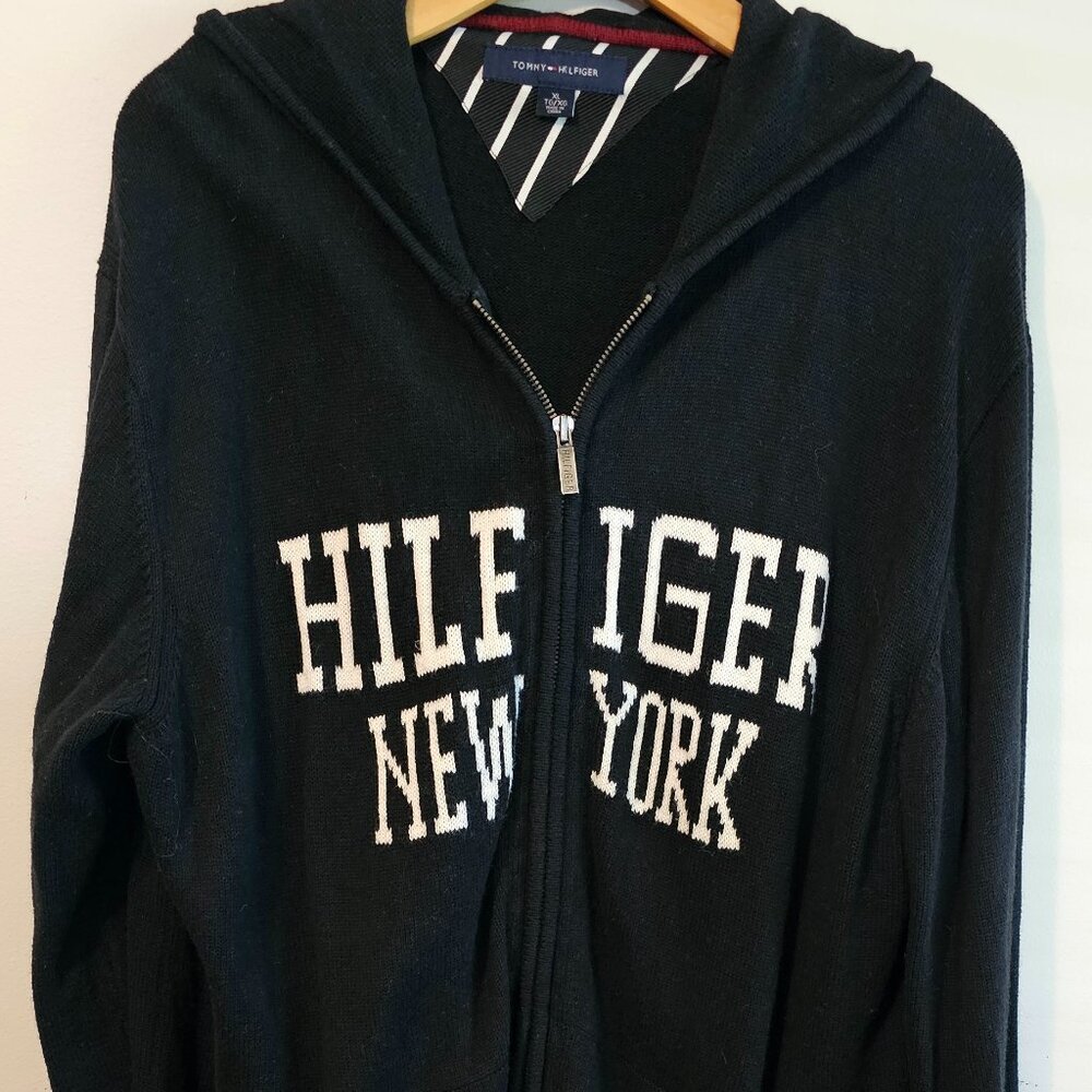 Tommy Hillfiger Womens Knit Hooded Sweater Zipper XL